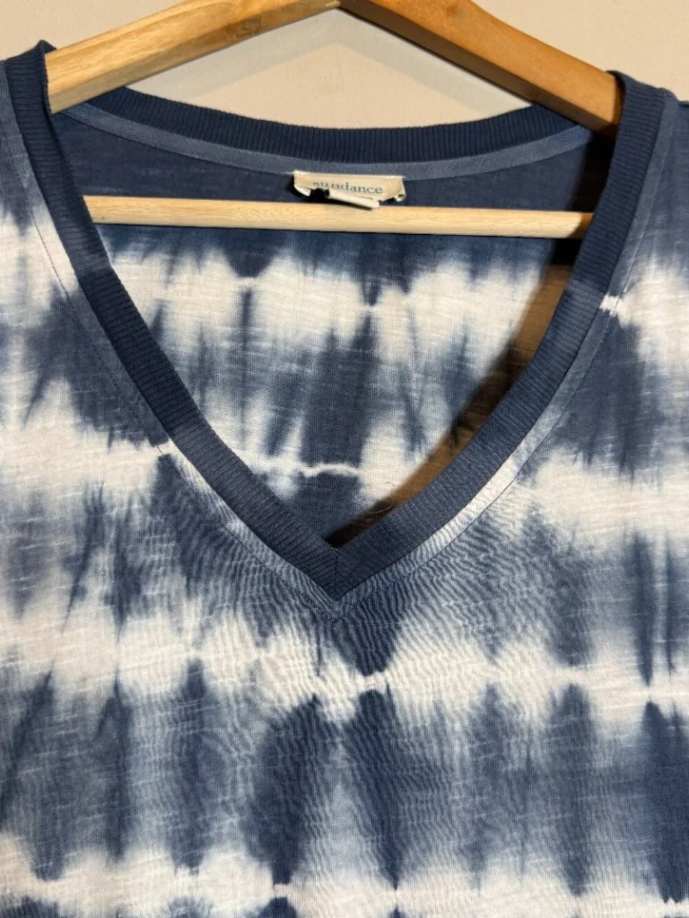 Sundance Elara Tie Dye Faux Wrap Mini Dress Women's Medium Blue Relaxed Fit